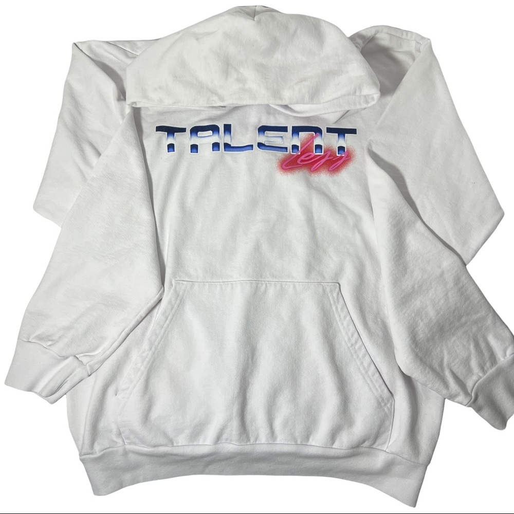 TALENTLESS Women’s Medium M White Hoodie Sweatshirt NWOT